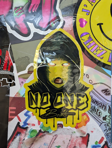 Street sticker Amsterdam J'A TAILE No NO ONE uman ights Beat E