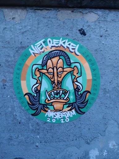 Street sticker NIET REKKEL ZEBRAHX ZEBRAH AMSTERDAM 2 O 20