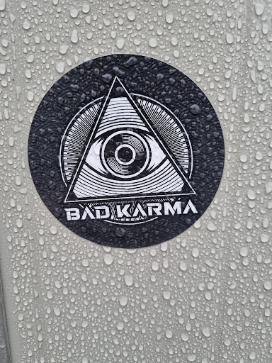 Street sticker Amsterdam BAD KARMA