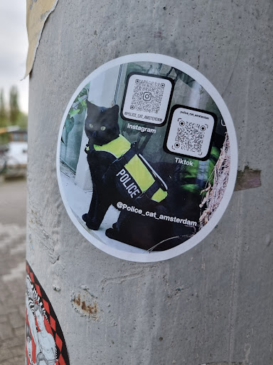 Street sticker MIG police_cat_amsterdam @POLICE_CAT_AMSTERDAM Instagram Tiktok POLICE @Police_cat_amsterdam