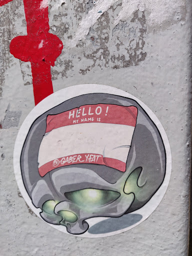 Street sticker Amsterdam HELLO! MY NAME IS @GABER_YFAT