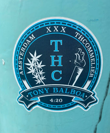 Street sticker Amsterdam XXX THCOMMELIER AMSTERDAM THC TONY BALBOA 4:20