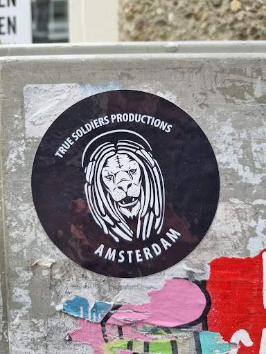 Street sticker Amsterdam LN EN TRUE SOLDIERS PRODUCTIONS AMSTERDAM His