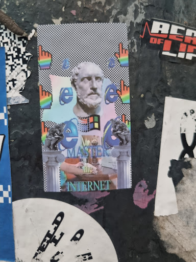 Street sticker Amsterdam BEA OF FIP e e MASTER the INTERNET i