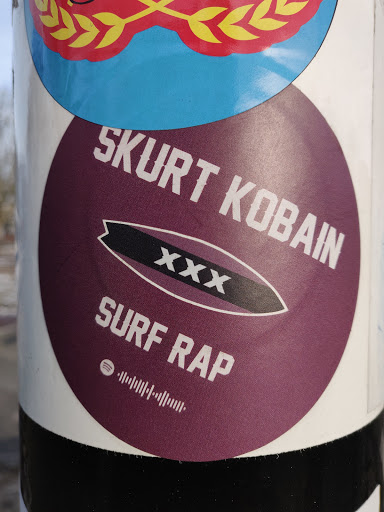 Street sticker SKURT KOBAIN XXX SURF RAP