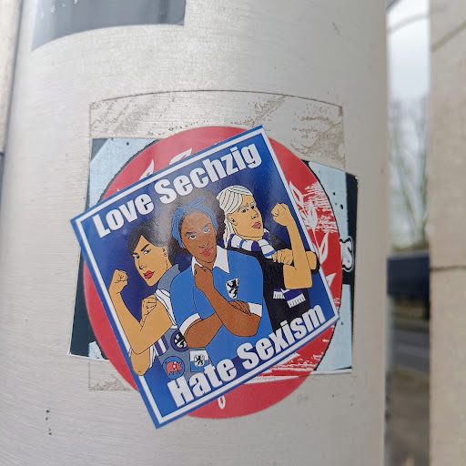 Street sticker Berlin Love Sechzig Hate Sexism