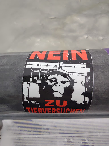 Street sticker Nein, zu tierversuchen