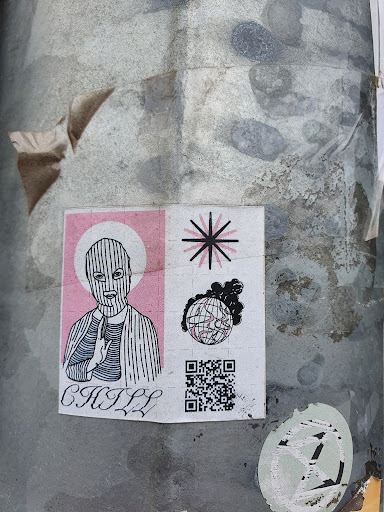 Street sticker Berlin CHILL <a class="a-tag" href="https://www.instagram.com/aleph.hoodz">https://www.instagram.com/aleph.hoodz</a>