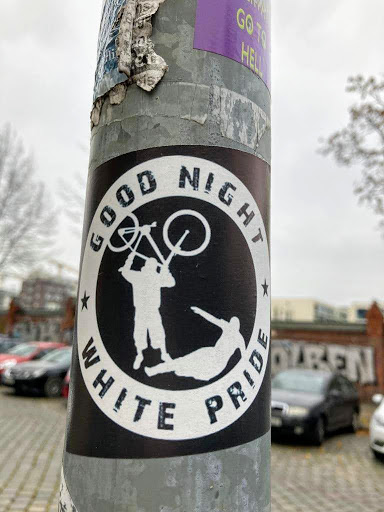 Street sticker STATE GO TO HELL 1 is NIGHT 0002 WHITE PRIDE OLBEN