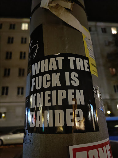 Street sticker Berlin WHAT THE FUCK IS KNEIPEN BANDER?