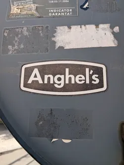 Street sticker A black, horizontal sticker with a white border, featuring the text 'Anghel's' in a bold, white sans-serif font.