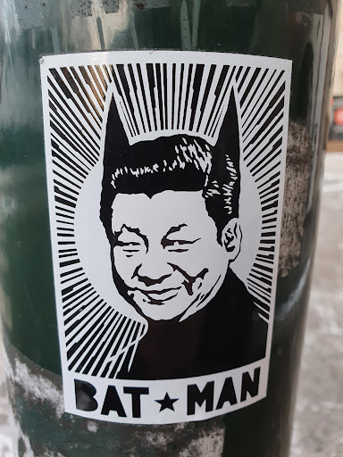 Street sticker Stockholm BAT* MAN xi jinping