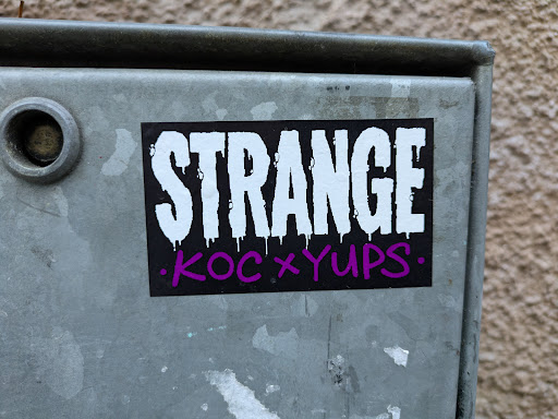 Street sticker Stockholm STRANGE КОС xYUPS