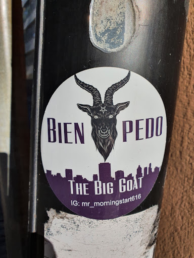 Street sticker Stockholm BIEN PEDO THE BIG GOAT IG: mr_morningstart610