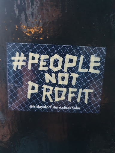 Street sticker Stockholm NOT PROFIT @fridaysforfuture.stockholm