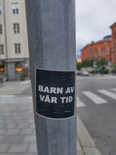 Street sticker BARN AV V&Aring;R TID