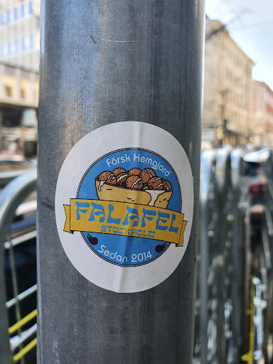 Street sticker Stockholm Sedan 2014 Hemgjord F&auml;rsk FALAFEL STOCKHOLM