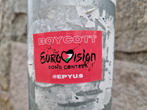 Street sticker BOYCOTT ision EURO SONG CONTEST @EPYU.S