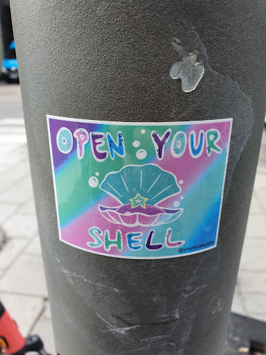 Street sticker OPEN YOUR SHELL @yourlocalspirits