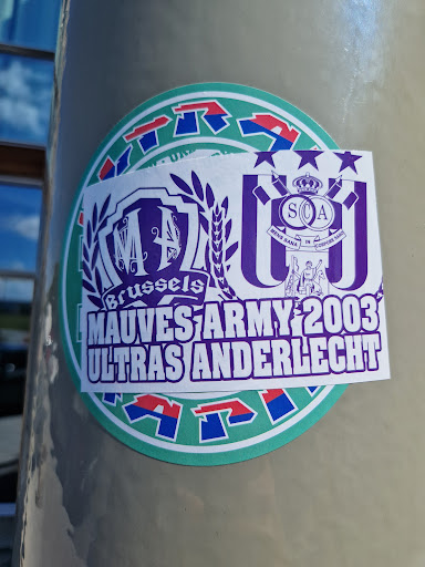 Street sticker Stockholm S MAZ A MENS SANA IN CORPORE SANO Brussels MAUVES ARMY 2003 ULTRAS ANDERLECHT 4