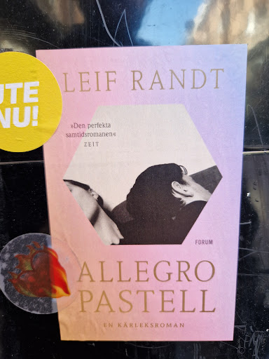 Street sticker Stockholm TE NU! LEIF RANDT &gt;Den perfekta samtidsromanen&laquo; ZEIT FORUM ALLEGRO PASTELL EN K&Auml;RLEKSROMAN