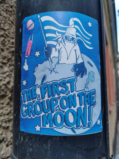 Street sticker Stockholm The first group on the moon