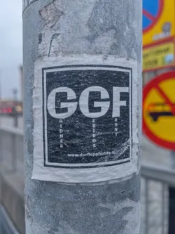 Street sticker A worn sticker featuring the acronym CCF and the website www.dorfloppforlife.se. The letters AIDNER, EDDBIRGS, and RONT are vertically arranged next to the acronym.