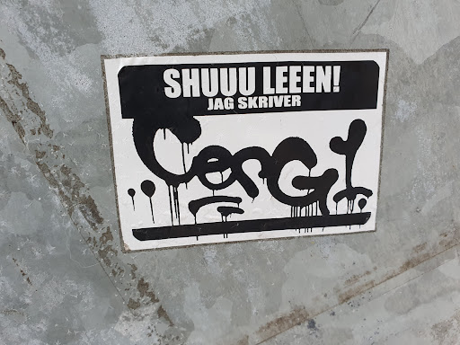 Street sticker SHUUU LEEEN! JAG SKRIVER Cese