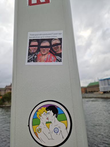 Street sticker Stockholm Those guys who graduated 7 years ago but still show up to college parties. SCHERRER'S TBUSB HU