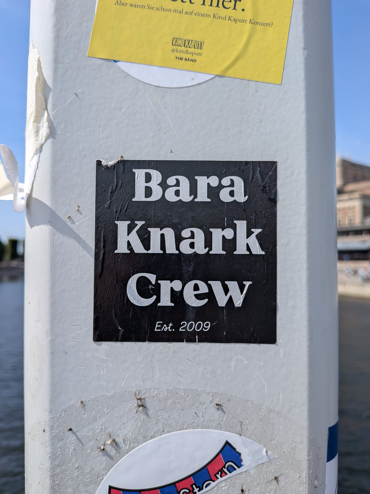 A square black sticker featuring bold white serif text that reads 'Bara Knark Crew' with 'Est. 2009' printed in a smaller font at the bottom.