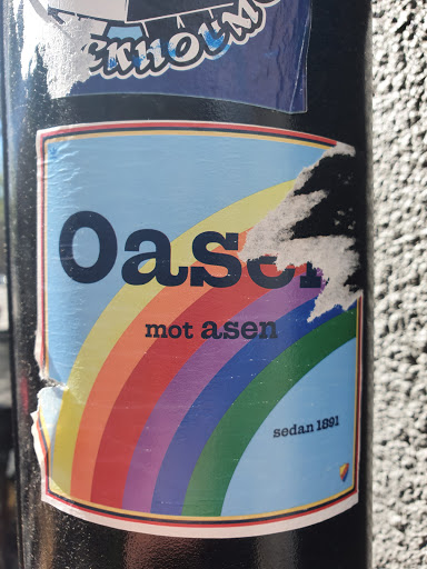 Street sticker Oasen mot asen sedan 1891