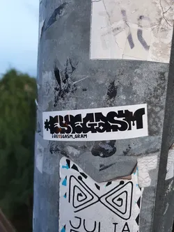 Street sticker Black and white sticker with the text "#EYEGASM" and the Instagram handle "@EYEGASM_GRAM".