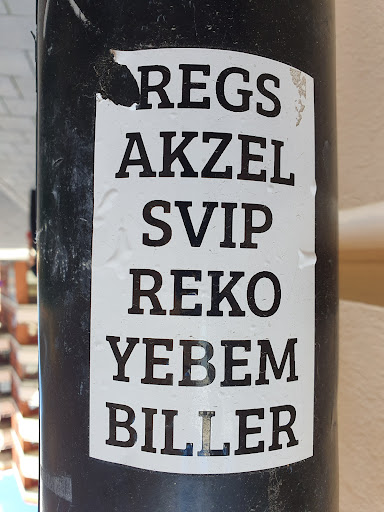 Street sticker Stockholm REGS AKZEL SVIP REKO YEBEM BILLER