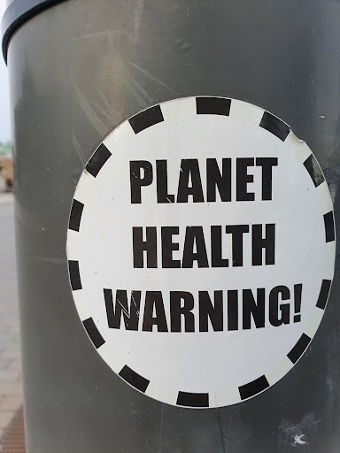 Street sticker Stockholm PLANET HEALTH WARNING!