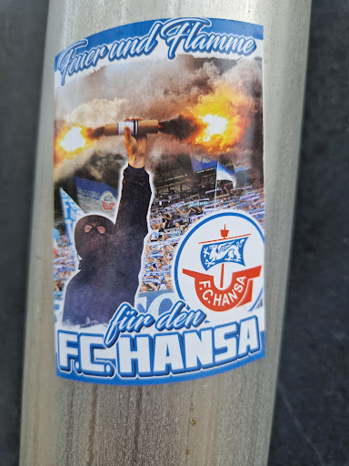 Street sticker Stockholm Faurrund Flamme POSTO on F.C.HANSA f&uuml;r d&ecirc;n FCHANSA