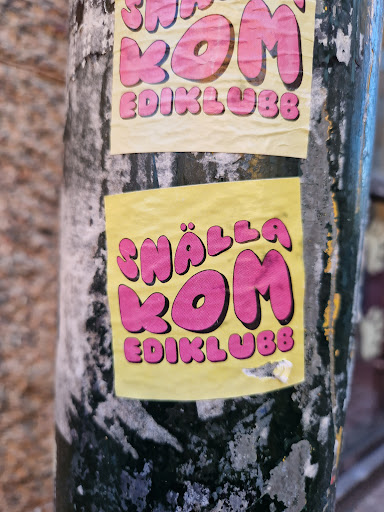 Street sticker Stockholm LON COIKLUSB SH&Auml;SEA BOM EDIKLUBG