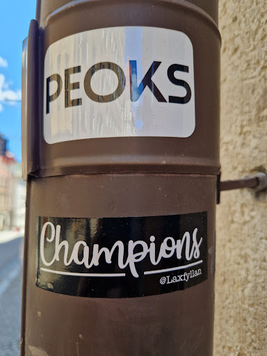 Street sticker Stockholm PEOKS Champions @Laxfyllan