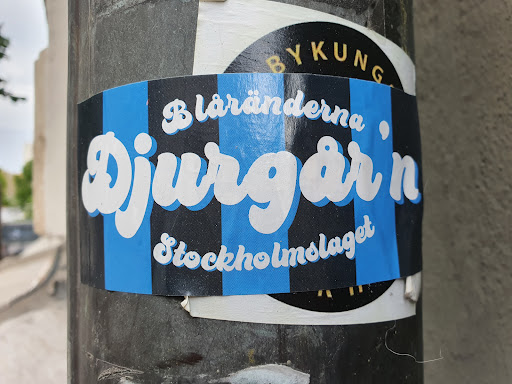 Street sticker Bl&aring;r&auml;nderna Djurgarn Stockholmslaget