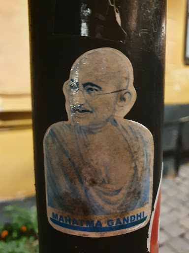 Street sticker Mahatma Gandhi