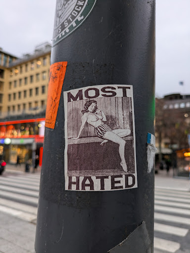 Street sticker Stockholm STOCK OYS MOST HATED