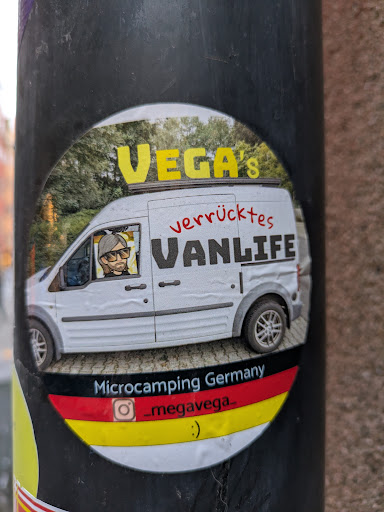 Street sticker Stockholm VEGAS verr&uuml;cktes VANLIFE Microcamping Germany -megavega_ :)