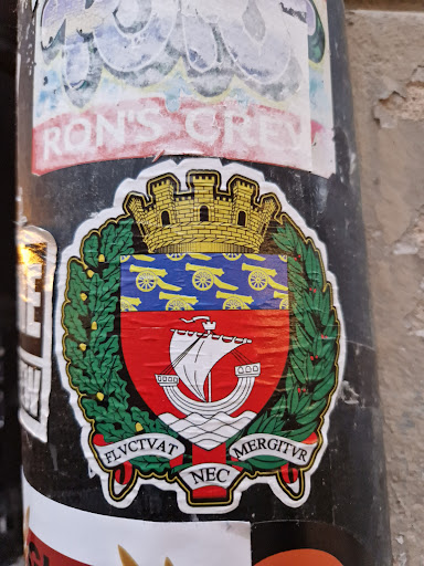 Street sticker Stockholm RON'S CRE FLVCTVAT MERGITVR NEC