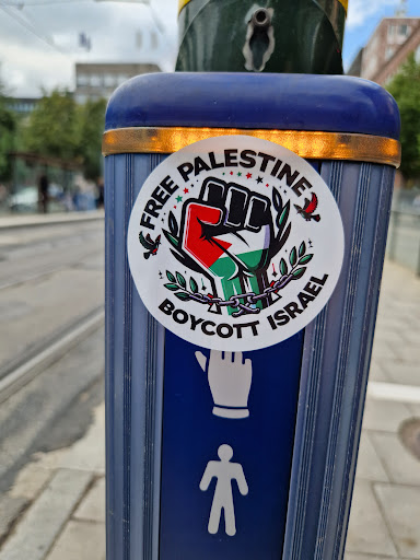 Street sticker FREE PALESTINE BOYCOTT ISRAEL