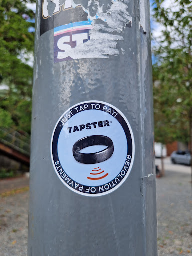 Street sticker Stockholm S.T JUST TAP TO PAY! TAPSTER&reg; R:EVOLUTION OF PAYMENTS