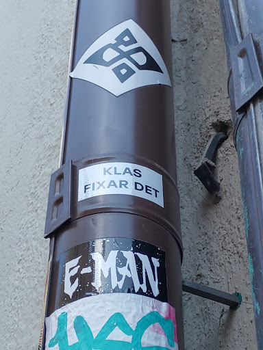 Street sticker Stockholm KLAS FIXAR DET E-MAN