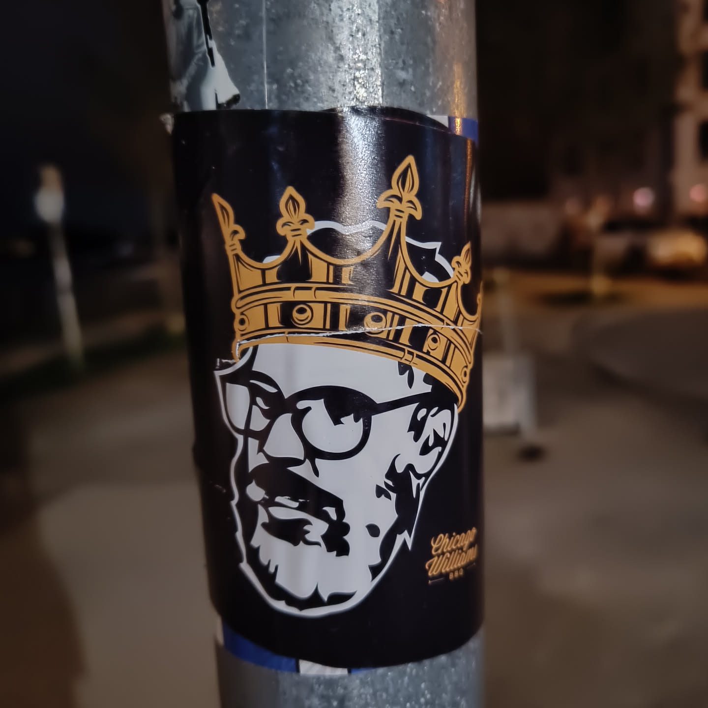 A sticker featuring a stylized portrait of Walter White from Breaking Bad wearing a crown. The background is black, and the crown and Walter White are in gold and white respectively. The text 'Chicago Williamson' is visible at the bottom right corner.
