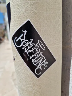 Black and white sticker with the text "Bohemian Studio" in a stylized script font.