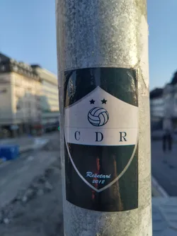 A sticker featuring a shield with the letters CDR, two stars above a volleyball, and the text 'Resetari 2018'.