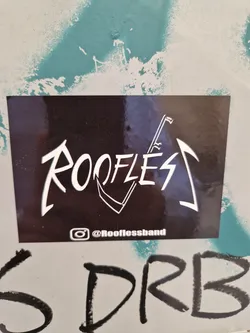 Street sticker Black and white sticker with the band's logo and Instagram handle.