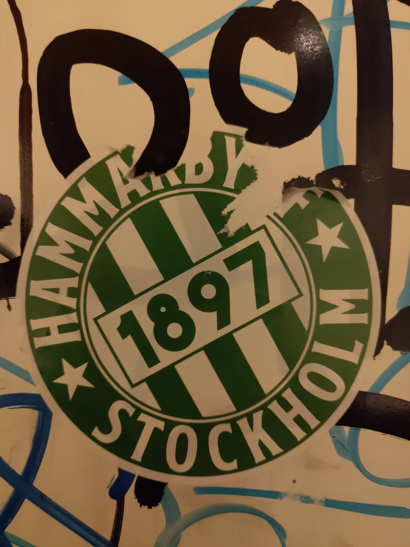 A round sticker featuring the logo of Hammarby IF, a Swedish football club founded in 1897. The logo is predominantly green and white, with the club's name and founding year prominently displayed.